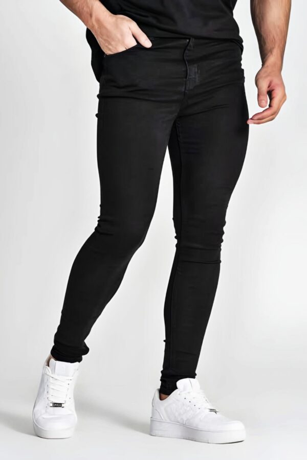 Sleek Jet-Dlack Denim With a Slim-Fit Cut